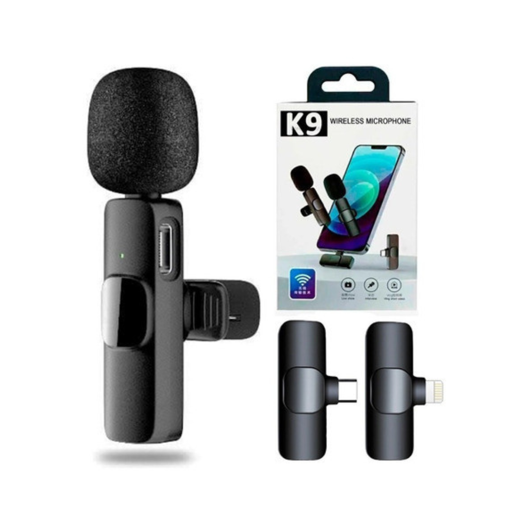 Micrófono inalámbrico de solapa Lavalier, Mini micrófono Bluetooth